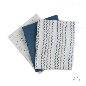 Hydrofiele Luiers – Biologisch Katoen – Starry Sea – 3 stuks – Popolini