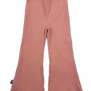 Flared pants brede rib roze