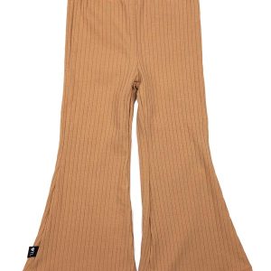 Flared pants brede rib toffee