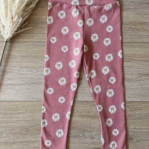 Legging bloemen oud roze