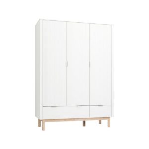 3-deurs kledingkast wit