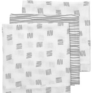 HYDROFIELE LUIERS 3-PACK BLOCK STRIPE – GRIJS – 70X70CM