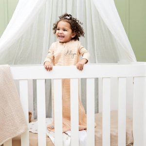 Hydrofiel slaapzak soft peach met naam