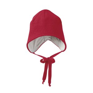 Strikmutsje gekookte wol bordeaux