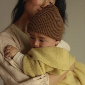 Hvid beanie fonzie kids mocha