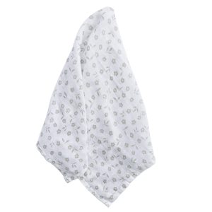 Hydrofiele Doek – Biologisch Katoen – Bloemetjes Zilvergrijs – Summerville Organic