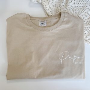 Vaderdag shirt papa sierlijk met jaartal