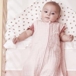 Hydrofiel slaapzak roze met naam