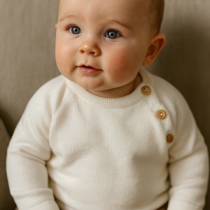 Klein baby | Fijngebreide sweater natural white
