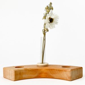 Cilinder vaasje van glas steker