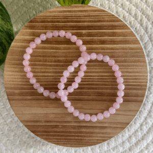 Rozekwarts kogelarmband 6mm dames