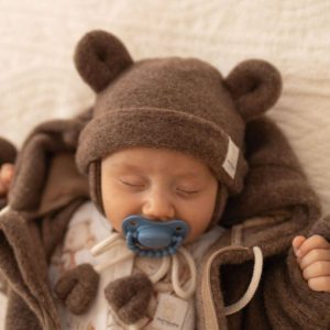 Babywinterpakje merino wol chocolade