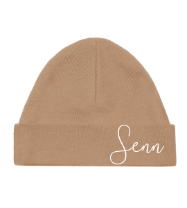 Babymutsje mocca met naam
