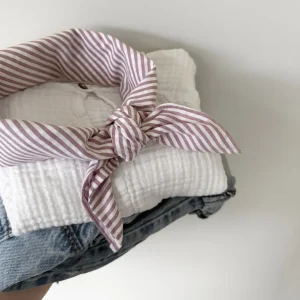 Gestreepte sjaal mauve voor baby en kids