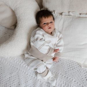 Knitted broek sandy stripe