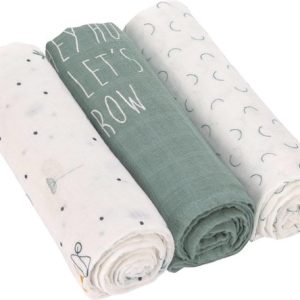 Lässig Hydrofiele luier swaddle doek 3 stuks Garden Explorer Boys 80 x 80 cm