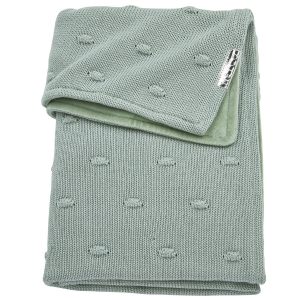 Meyco Ledikantdeken 100x150cm knots stone green velvet