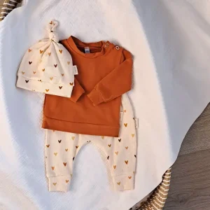 Babykleding set hartjes