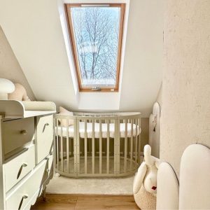 Ovaal wiegje & ledikant 7-1 olijfgroen