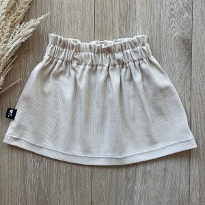 Paperbag skirt sand (fijne rib)