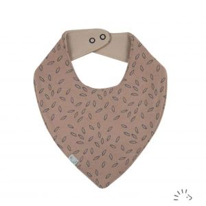Bandana Kwijlslabbetje Reversibel – Biologisch Katoen – Beige Leaves – Popolini
