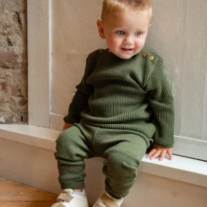 Klein baby | Gebreide sweater groen