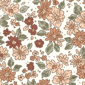 Jurkje saar korte mouwen bloemen cacao