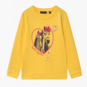 Sweater love horse okergeel