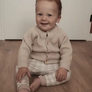 Klein baby | Gebreid vestje naturel